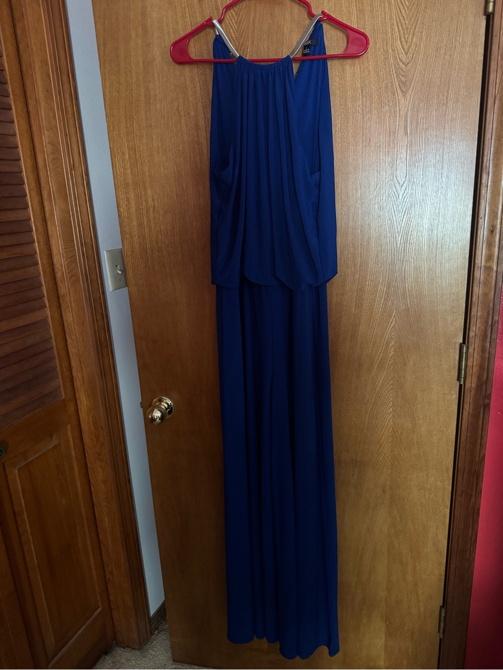 MSK Royal Blue Halter-Style Jumpsuit